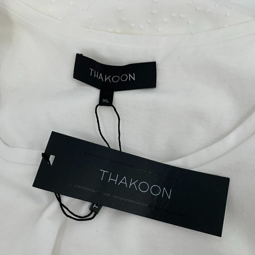 Thakoon Lace embroidered tank dress white knit mesh a-line skirt new X-Large XL - Picture 6 of 6